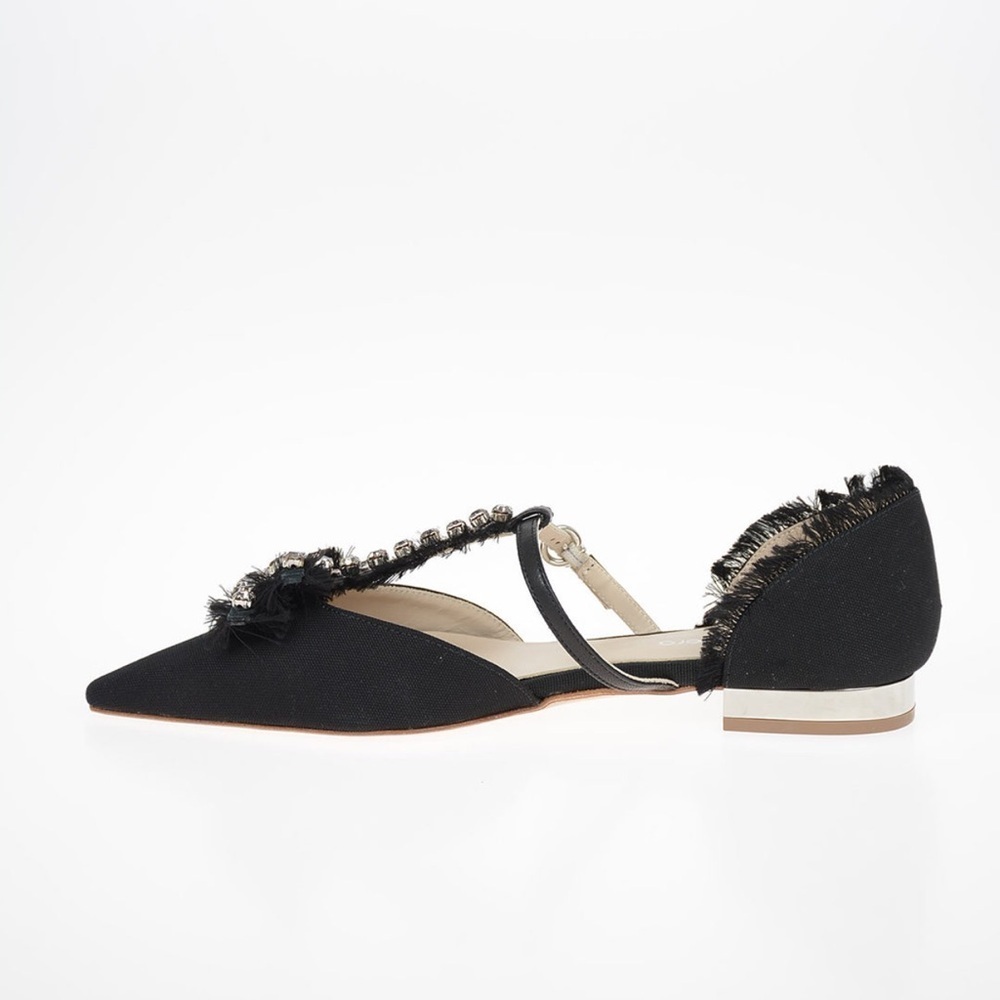 ANNA BAIEUERA COATED LEATHER ANNADEA BALLET FLATS WITH JEWEL DETAIL Sz 41 - Picture 4 of 12